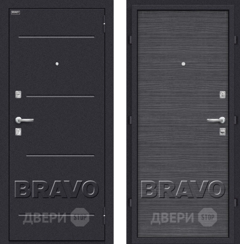 Входная металлическая Дверь Bravo Оптим Кобра Black Wood в Подольск