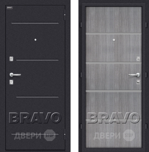 Входная металлическая Дверь Bravo Оптим Лайн Грей в Подольск