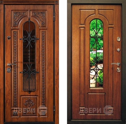 Входная металлическая Дверь Юркас Лацио с ковкой и стеклом в Подольск