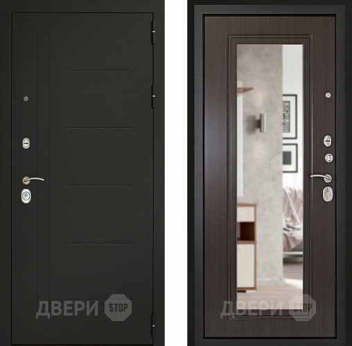 Входная металлическая Дверь (Дверной Континент) Сити - Z 3К с зеркалом Венге в Подольск