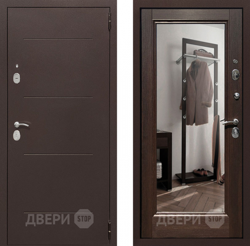 Дверь Престиж 100 с зеркалом Медь/Венге в Подольск