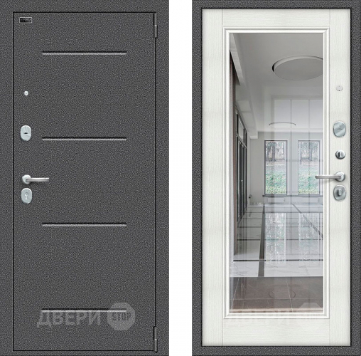 Входная металлическая Дверь Bravo Porta S-2 104/П61 с зеркалом Бьянко в Подольск