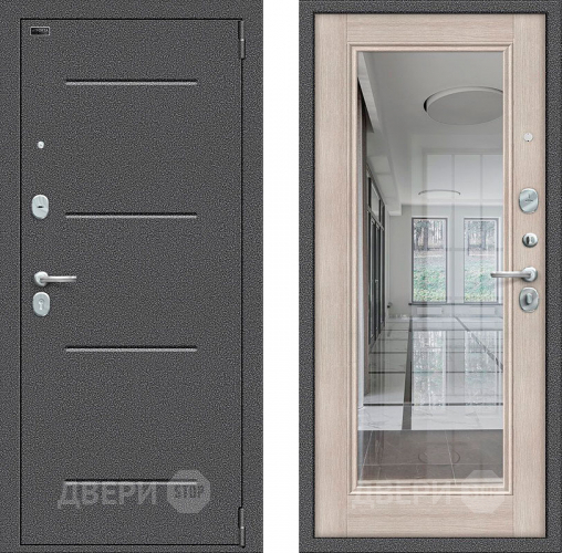 Входная металлическая Дверь Bravo Porta S-2 104/П61 с зеркалом Капучино в Подольск