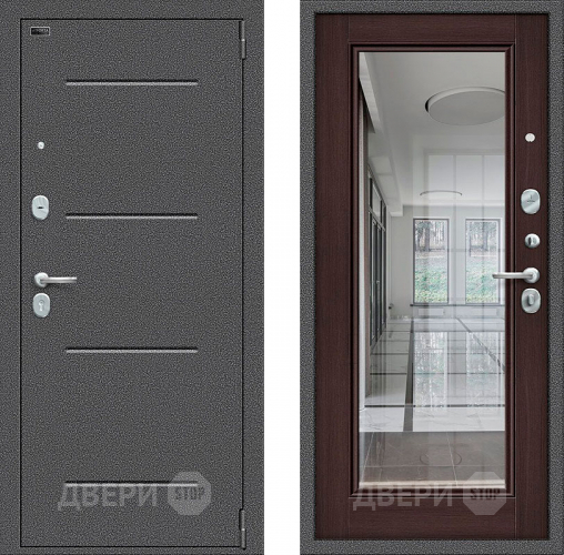 Входная металлическая Дверь Bravo Porta S-2 104/П61 с зеркалом венге в Подольск