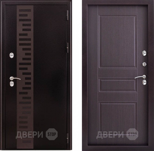 Дверь Заводская Урал с декором Термо Венге (с терморазрывом) в Подольск