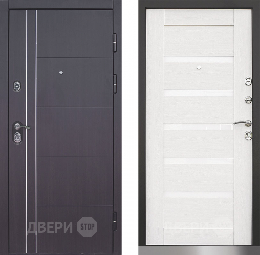Входная металлическая Дверь Техно 01 винорит венге/лиственница белая в Подольск