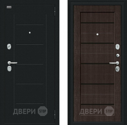 Входная металлическая Дверь Bravo Борн Букле черное/Wenge Veralinga в Подольск