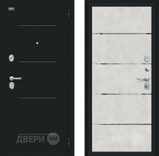 Входная металлическая Дверь Bravo Лайн Букле черное/Look Art в Подольск