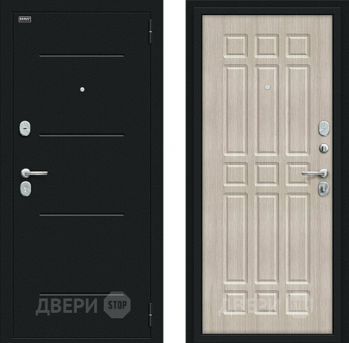 Входная металлическая Дверь Bravo Мило Букле черное/Cappuccino Veralinga в Подольск