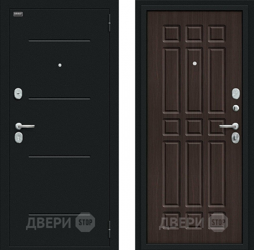 Входная металлическая Дверь Bravo Мило Букле черное/Wenge Veralinga в Подольск