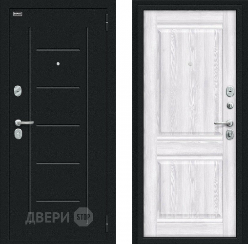 Входная металлическая Дверь Bravo Некст Kale Букле черное/Riviera Ice в Подольск