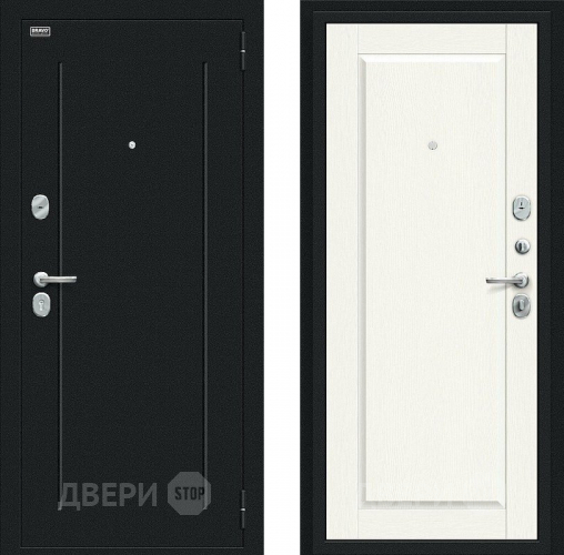 Входная металлическая Дверь Bravo Сьют Kale Букле черное/White Wood в Подольск