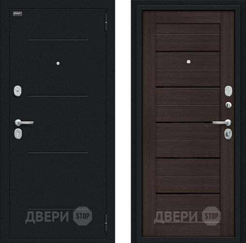 Входная металлическая Дверь Bravo Техно Kale Букле черное/Wenge Veralinga в Подольск