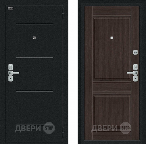 Входная металлическая Дверь Bravo Нео Букле черное/Wenge Veralinga в Подольск