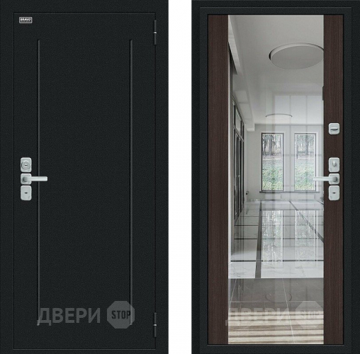 Входная металлическая Дверь Bravo Глори Букле черное/Wenge Veralinga в Подольск