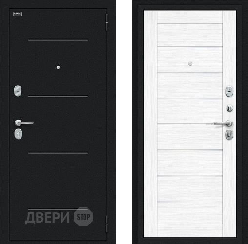 Дверь Bravo Техно Букле черное/Snow Melinga в Подольск