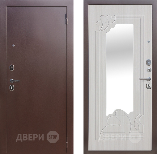 Входная металлическая Дверь Цитадель Ампир Зеркало Белый ясень в Подольск