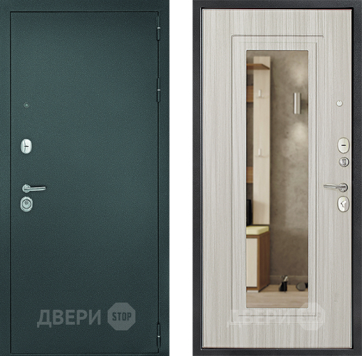 Входная металлическая Дверь Дверной Континент Рубикон Серебро Зеркало Сандал в Подольск
