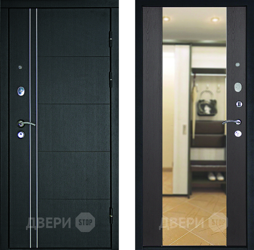 Входная металлическая Дверь Дверной Континент Тепло - Люкс Зеркало Венге в Подольск