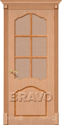 Межкомнатная дверь со стеклом Каролина (Дуб) в Подольск