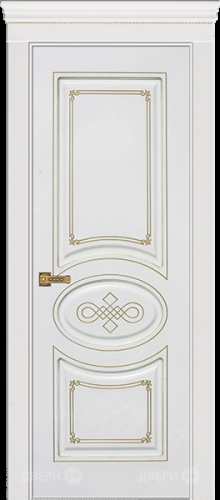 Межкомнатная дверь Дверь Премьер ДГ, белая эмаль, патина золото в Подольск