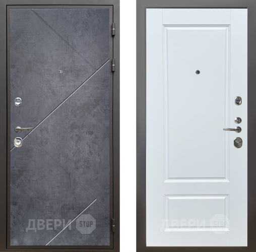 Входная металлическая Дверь Шелтер (SHELTER) Комфорт Бетон урбан индиго 4 Белый матовый в Подольск