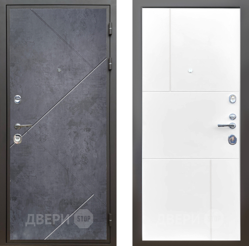 Входная металлическая Дверь Шелтер (SHELTER) Комфорт Бетон урбан индиго 8 Белый матовый в Подольск