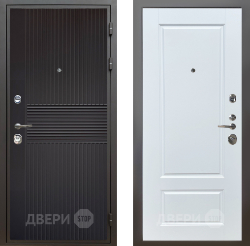 Входная металлическая Дверь Шелтер (SHELTER) Комфорт Черная шагрень 4 Белый матовый в Подольск