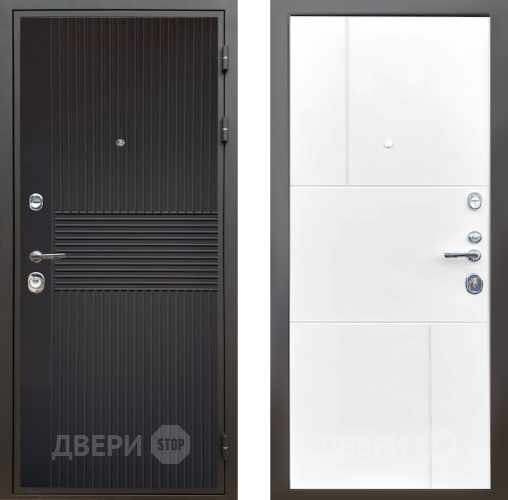 Входная металлическая Дверь Шелтер (SHELTER) Комфорт Черная шагрень 8 Белый матовый в Подольск