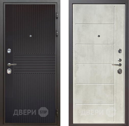 Входная металлическая Дверь Шелтер (SHELTER) Комфорт Черная шагрень 11 Бетон крем в Подольск