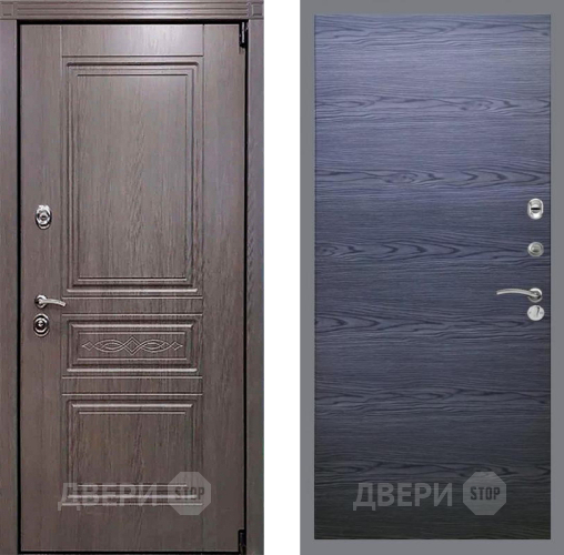 Входная металлическая Дверь Рекс (REX) Пренмиум-S GL Дуб тангенальный черный в Подольск