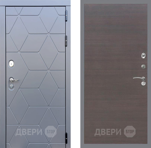 Входная металлическая Дверь Стоп КОСМО Гладкая венге поперечный в Подольск