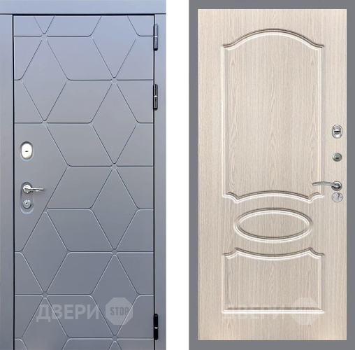 Входная металлическая Дверь Стоп КОСМО ФЛ-128 Беленый дуб в Подольск
