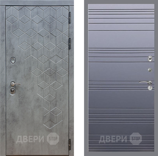 Входная металлическая Дверь Стоп БЕТОН Лайн Силк титан в Подольск