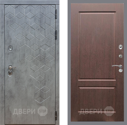 Входная металлическая Дверь Стоп БЕТОН ФЛ-117 Орех премиум в Подольск