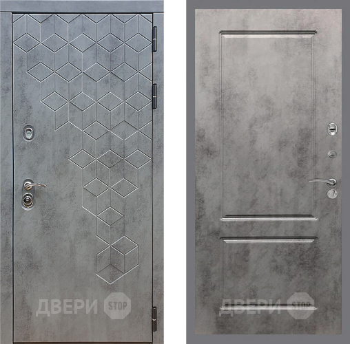 Входная металлическая Дверь Стоп БЕТОН ФЛ-117 Бетон темный в Подольск