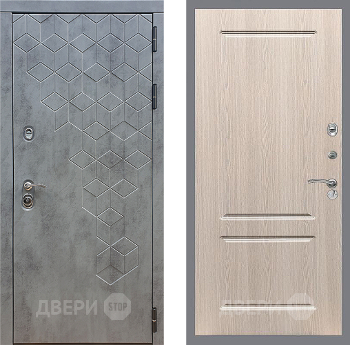 Входная металлическая Дверь Стоп БЕТОН ФЛ-117 Беленый дуб в Подольск