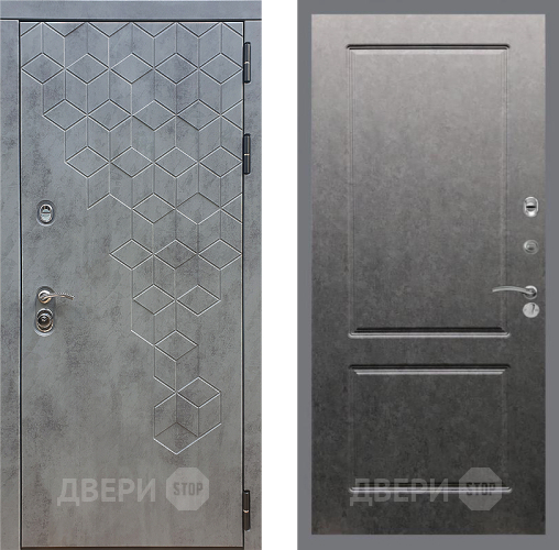 Входная металлическая Дверь Стоп БЕТОН ФЛ-117 Штукатурка графит в Подольск