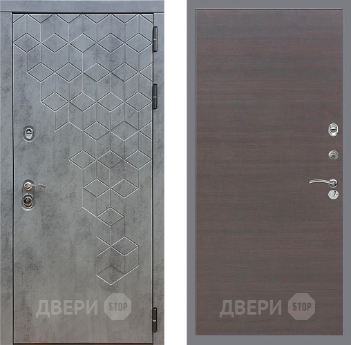 Входная металлическая Дверь Стоп БЕТОН Гладкая венге поперечный в Подольск