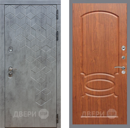 Входная металлическая Дверь Стоп БЕТОН ФЛ-128 Береза мореная в Подольск