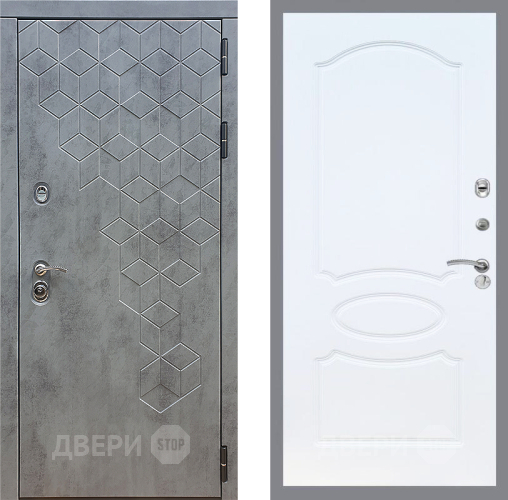 Дверь Стоп БЕТОН ФЛ-128 Белый ясень в Подольск