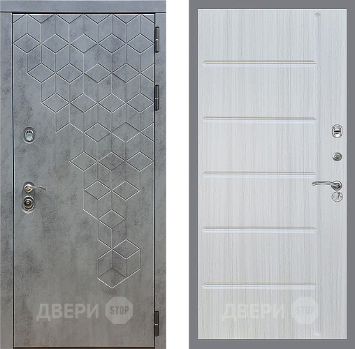 Входная металлическая Дверь Стоп БЕТОН ФЛ-102 Сандал белый в Подольск