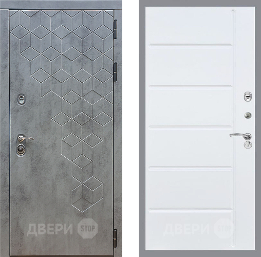 Входная металлическая Дверь Стоп БЕТОН ФЛ-102 Белый ясень в Подольск