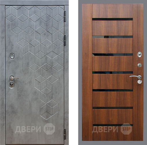Входная металлическая Дверь Стоп БЕТОН СБ-14 Орех бренди в Подольск