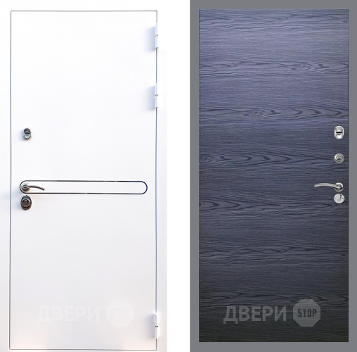 Входная металлическая Дверь Стоп Лайн Вайт Гладкая Дуб тангенальный черный в Подольск