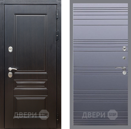 Входная металлическая Дверь Стоп МЕГАПОЛИС Лайн Силк титан в Подольск