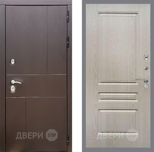 Входная металлическая Дверь Стоп УРБАН ФЛ-243 Беленый дуб в Подольск