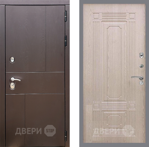 Входная металлическая Дверь Стоп УРБАН ФЛ-2 Беленый дуб в Подольск