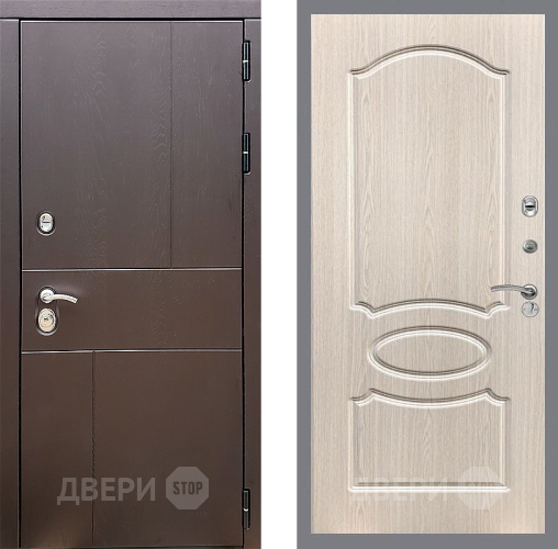 Входная металлическая Дверь Стоп УРБАН ФЛ-128 Беленый дуб в Подольск
