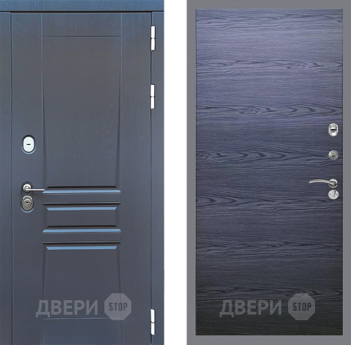 Входная металлическая Дверь Стоп ПЛАТИНУМ Гладкая Дуб тангенальный черный в Подольск